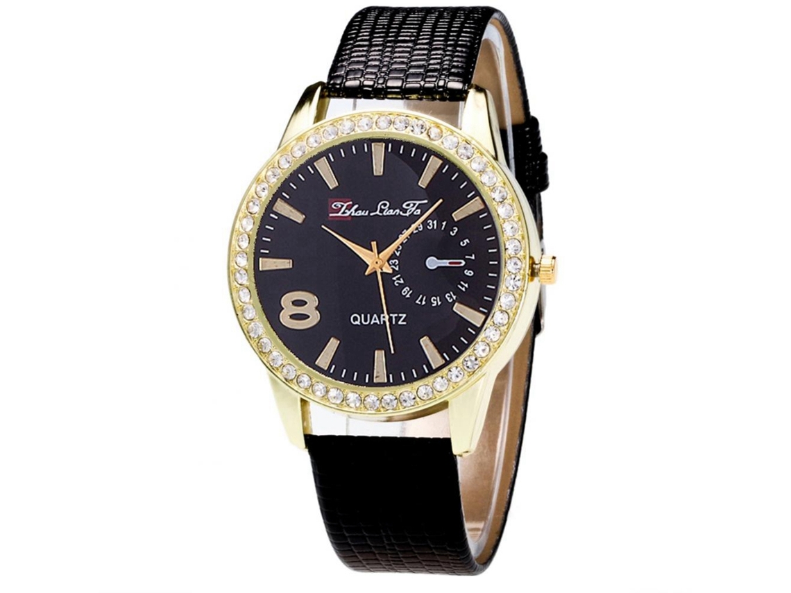 Reloj De Pulsera De Cuarzo Zhoulianfa De Piel Sintética, Letras Azules Sencillas, Unisex.