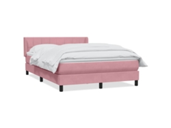 Maison Exclusive - Cama Box Spring Con Colchón Terciopelo Rosa 160x220 Cm