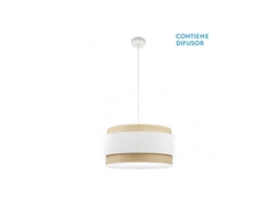 Lámpara colgante Kandy 3x27 cm, natural/blanco, 60 x 60 cm, Fabrilamp