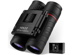 Mini binoculares plegables compactos 10x22 IP68, estuche de transporte, observación de aves, senderismo, caza y turismo, color negro Yizhood