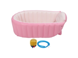 Bañera inflable rosa para bebé con bomba antifugas