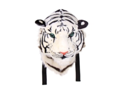 Mochila Blanca De Felpa Con Cabeza De Tigre, 20 Litros, Estampado De Leopardo, Ideal Para Viajes Y Para Todos Los Géneros.