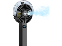 Ventilador De Mano (negro) - Mini Ventilador Pulverizador - Batería Recargable De 4000 Mah - Pantalla Led