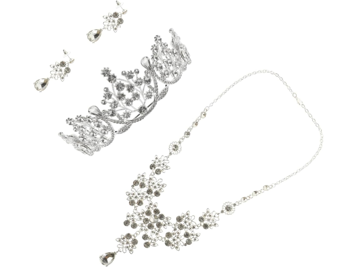 Corona De Novia, Collar Y Pendientes, Accesorios Para El Cabello