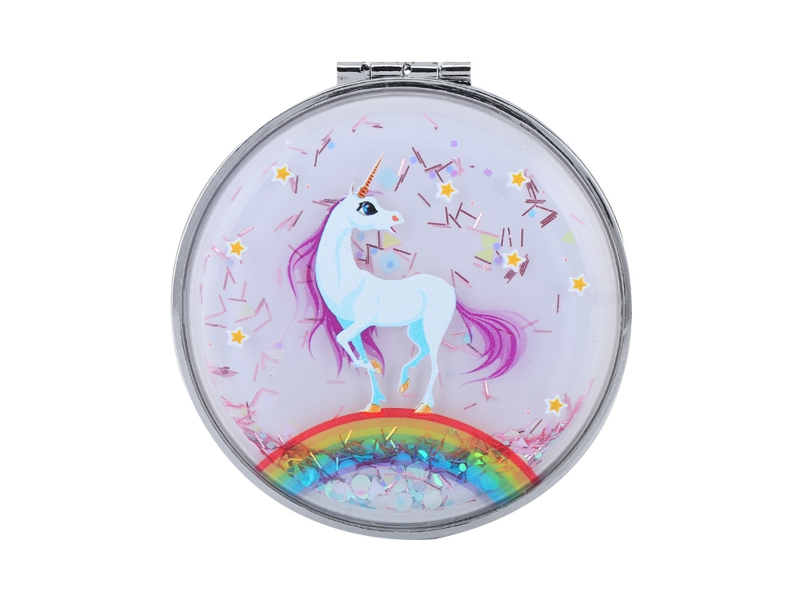 Espejo De Maquillaje Mini Portátil De Estilo Retro Doble Cara Plegable Compacto De Bolsillo