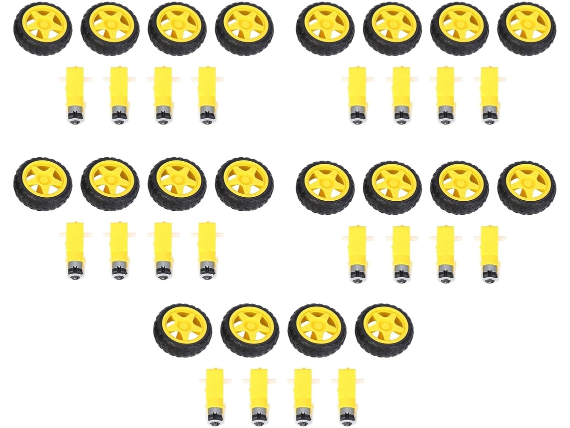 20 Unidades De Ruedas De Plástico Para Robot De Coche Inteligente Con Motor De Engranajes De 3-6 V Cc