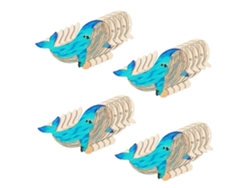 Ats-20 Piezas Kit De Manualidades De Animales Marinos De Madera Para Niños Pintura Creativa Regalos Diy Para Niños Y Niñas