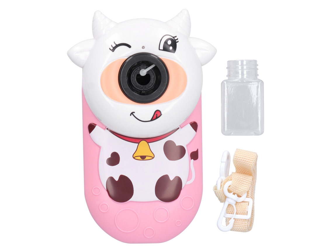 Máquina De Burbujas Con Forma De Vaca Antifugas Para Niños - Juguete De Regalo Para Niñas - Rosa