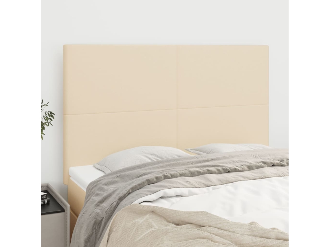 Cabeceros 4 Unidades Tela Color Crema 72x5x78/88 Cm