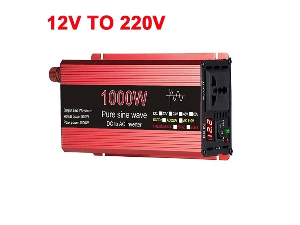 Inversor De Onda Sinusoidal Pura, 12 Va 220 V, 1000 W De Alta Potencia, Ideal Para Instalaciones De 3000 V/24 V, Fácil De Usar Y Muy Durader