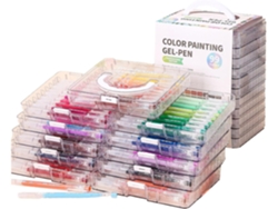 Conjunto De Canetas Em Gel- Com Estojo E Material De Secagem Rápida- De Em Coloridas Para Adultos E Crianças,
