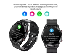 Reloj inteligente con Bluetooth, llamadas, 1,3 pulgadas, monitor de salud, para hombre y mujer, color negro, Chennnls