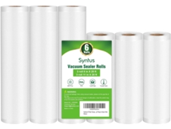 HYMNORA Bolsas Selladoras, 6 Unidades 3 Rollos 11" x 20' y 3 Rollos 8" x 20' de Calidad Comercial, Bolsas al Vacío para Alimentos para Almacenamiento, Prepara