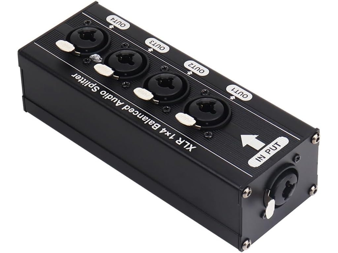 Divisor De Audio Xlr Balanceado De 1 X 4 Y 6,5 Mm, Entrada/salida Bidireccional.