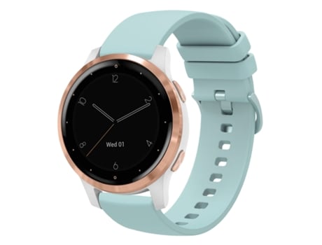 Correa Smartwatch para Garmin Vivoactive 4S 18mm Silicona Suave Color Sólido (Verde Zafiro)