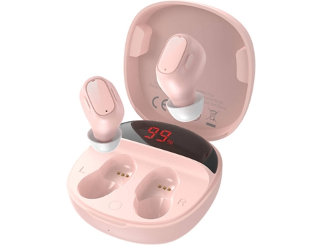 Auriculares Bluetooth True Wireless BASEUS WM01 (In Ear - Micrófono - Noise Cancelling  - Rosa)
