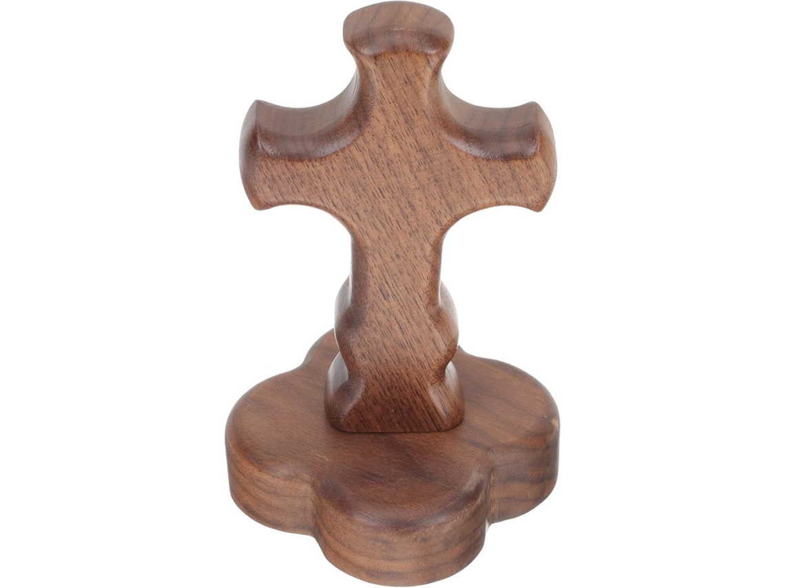 Decorativa Madera Maciza Robusta Adorno Católico Compacto Oficina Hogar Elegante Decoración Religiosa Estudio