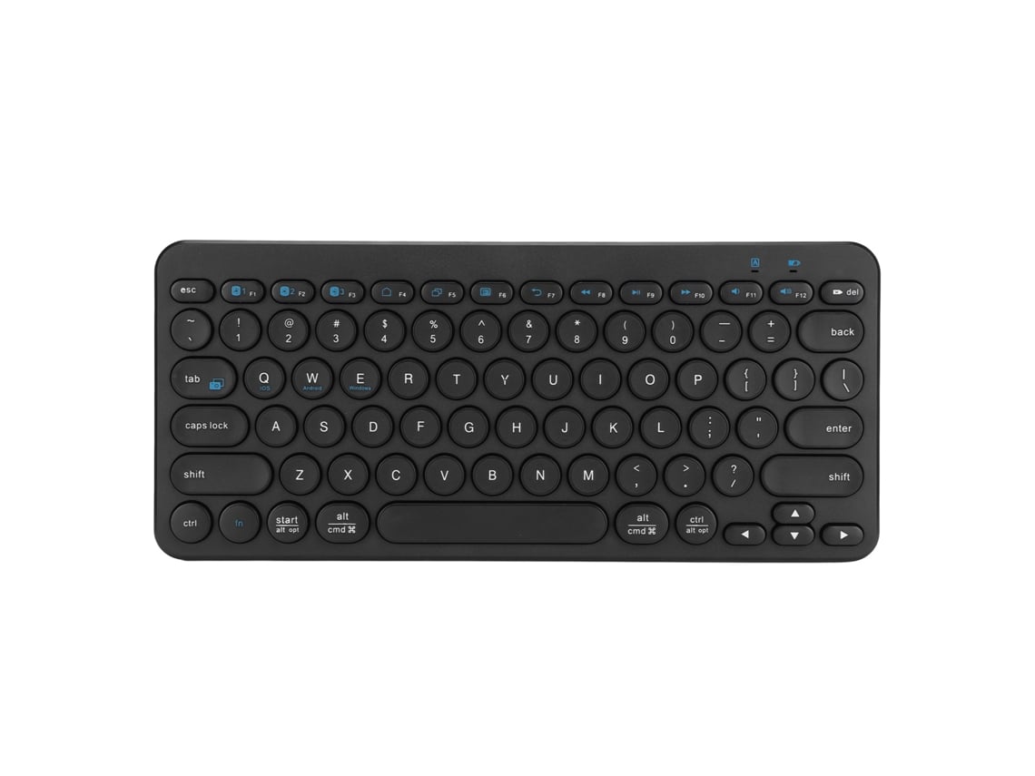 Baoj-2026teclado Sem Fio Bluetooth Com 78 Teclas Keycaps Redondas Fino Compacto Retro Silencioso Para Escritório Lar Viagens Preto