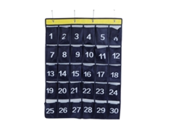 Bolsa De Almacenamiento Colgante Con 30 Bolsillos Numerados, Organizador De Pared Azul Marino Para Teléfono Móvil.