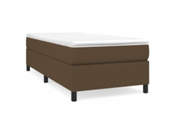 Maison Exclusive - Estructura De Cama Con Somier Tela Marrón Oscuro 100x200 Cm