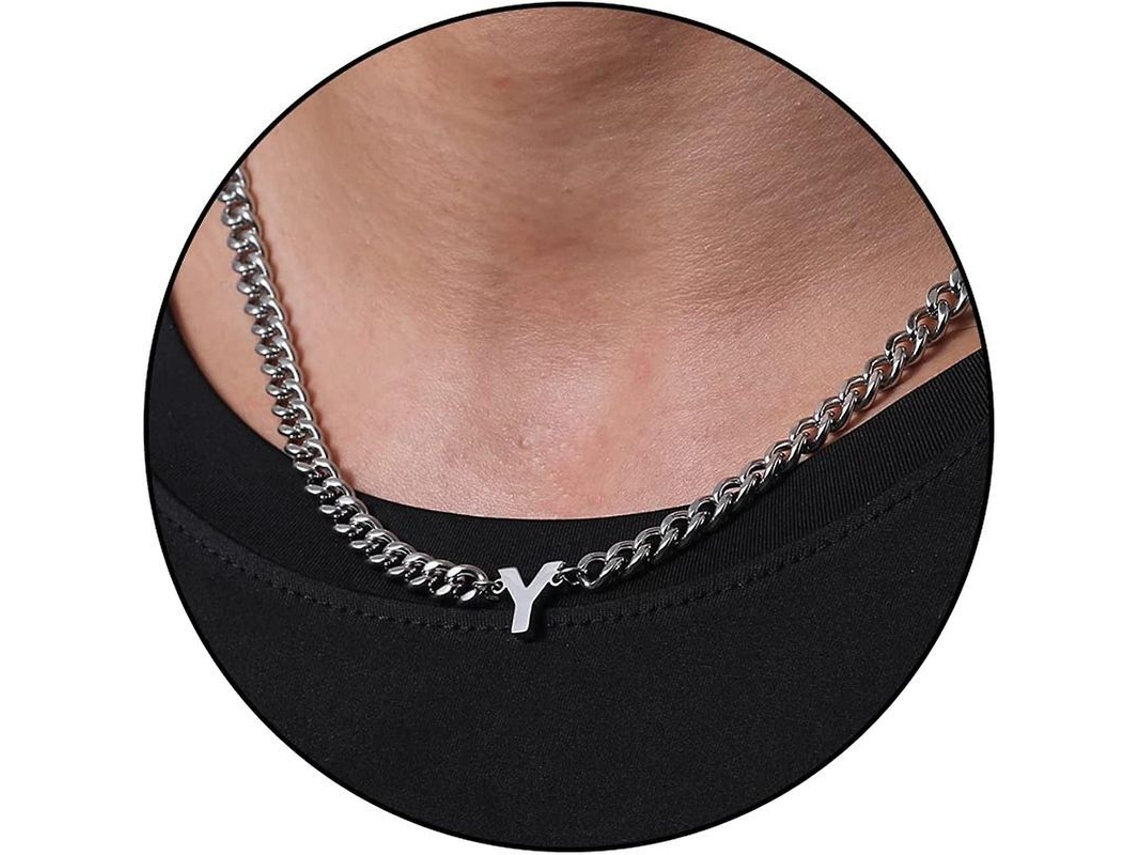 2026-cadena De Eslabón Cubano Con Colgante De Letra Inicial A-z Acero Inoxidable 6.5mm 18+2 Pulgadas Regalo De Joyería Para Hombres Mujeres Niños