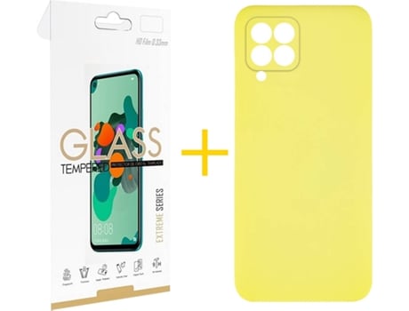 Carcasa + Protector de Pantalla para Huawei P40 Lite SKYHE Amarillo