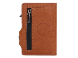 Cartera Ultradelgada Antipérdida Fabricada En Aleación De Aluminio Y Poliuretano Para Tarjetas De Identificación Y Crédito - Albaricoque