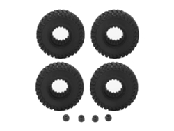 4 Neumáticos De Goma Negra Con Gran Amortiguación Y Tornillos Antideslizantes Para Coche Rc Axial Scx24 1/24