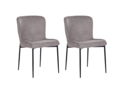 Conjunto de cadeiras com estofamento em malha tricotada BELIANI Ada de Poliéster Cinzento 49x48x82