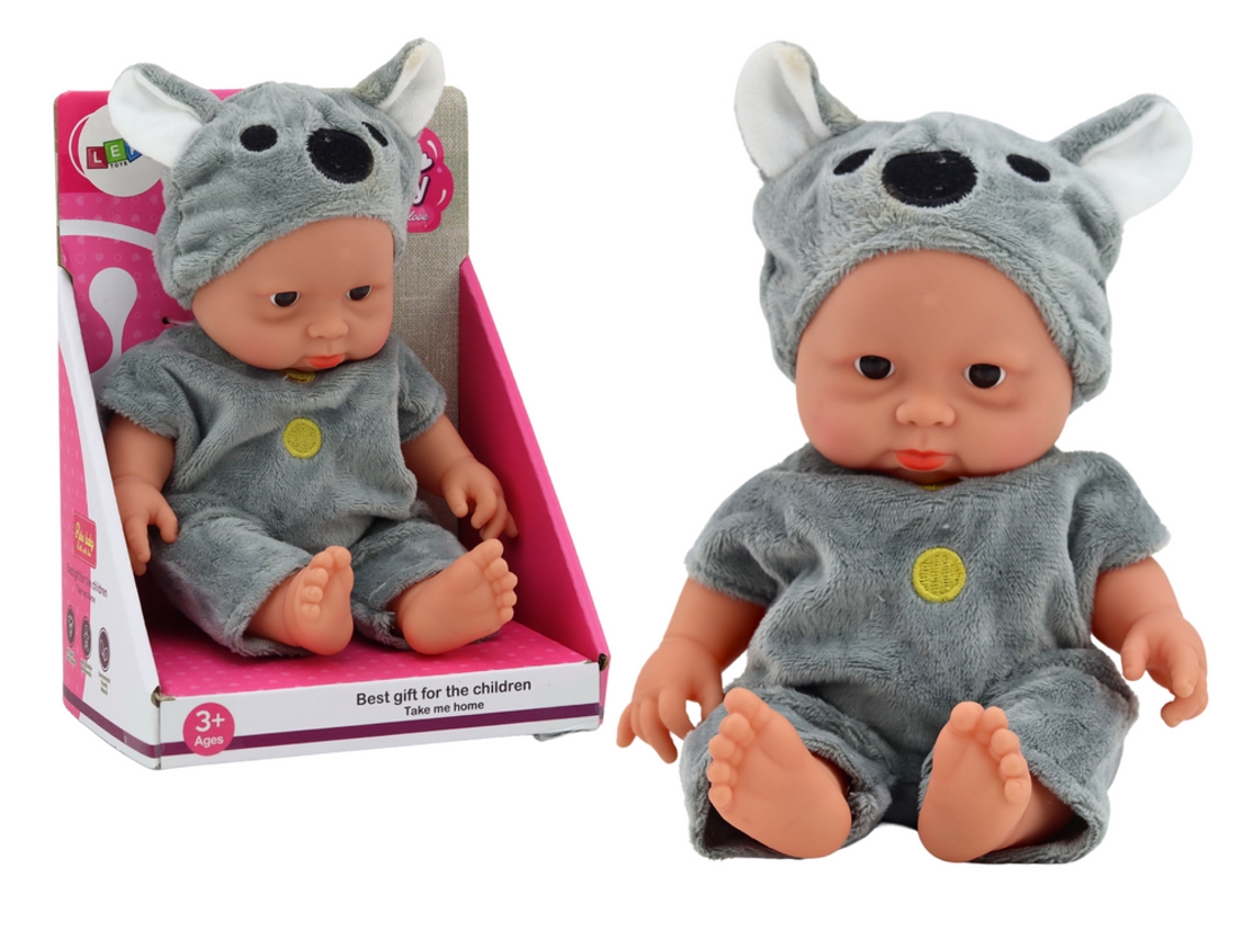 Muñeca pequeña, traje gris, sombrero de koala B.active