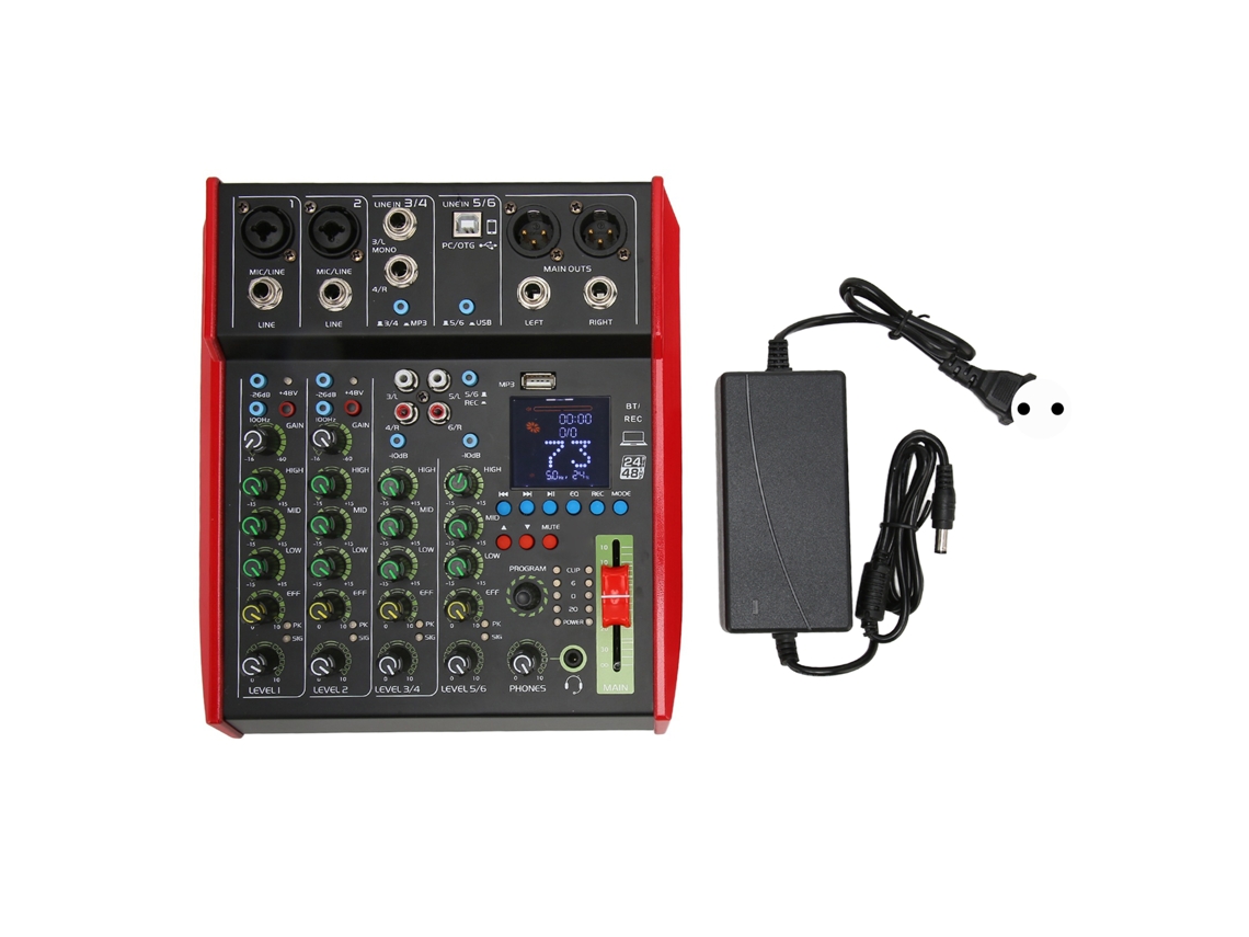 Mezclador de DJ profesional (6 canales Bluetooth DSP)