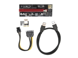 Tarjeta Riser Pcie 1x A 16x 4 Condensadores Sólidos Cable Express Gpu De 6 Pin Negro