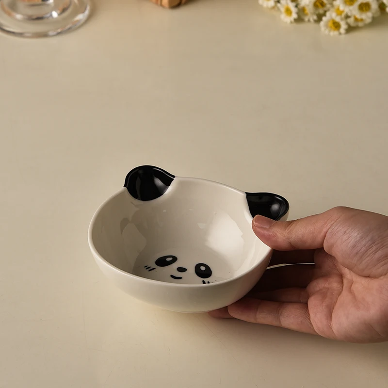 (1 Unidade, 11,4 Cm) Tigela Fofa Em Formato De Panda Para Ovos Cozidos No Vapor, Com Capacidade Para 160 Ml E Ideal Para Molhos.