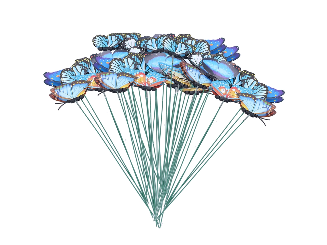 2026-50pcs Mariposas Simuladas Para Jardín, Decoraciones Exteriores, Postes Para Macetas Y Adornos De Courtyard