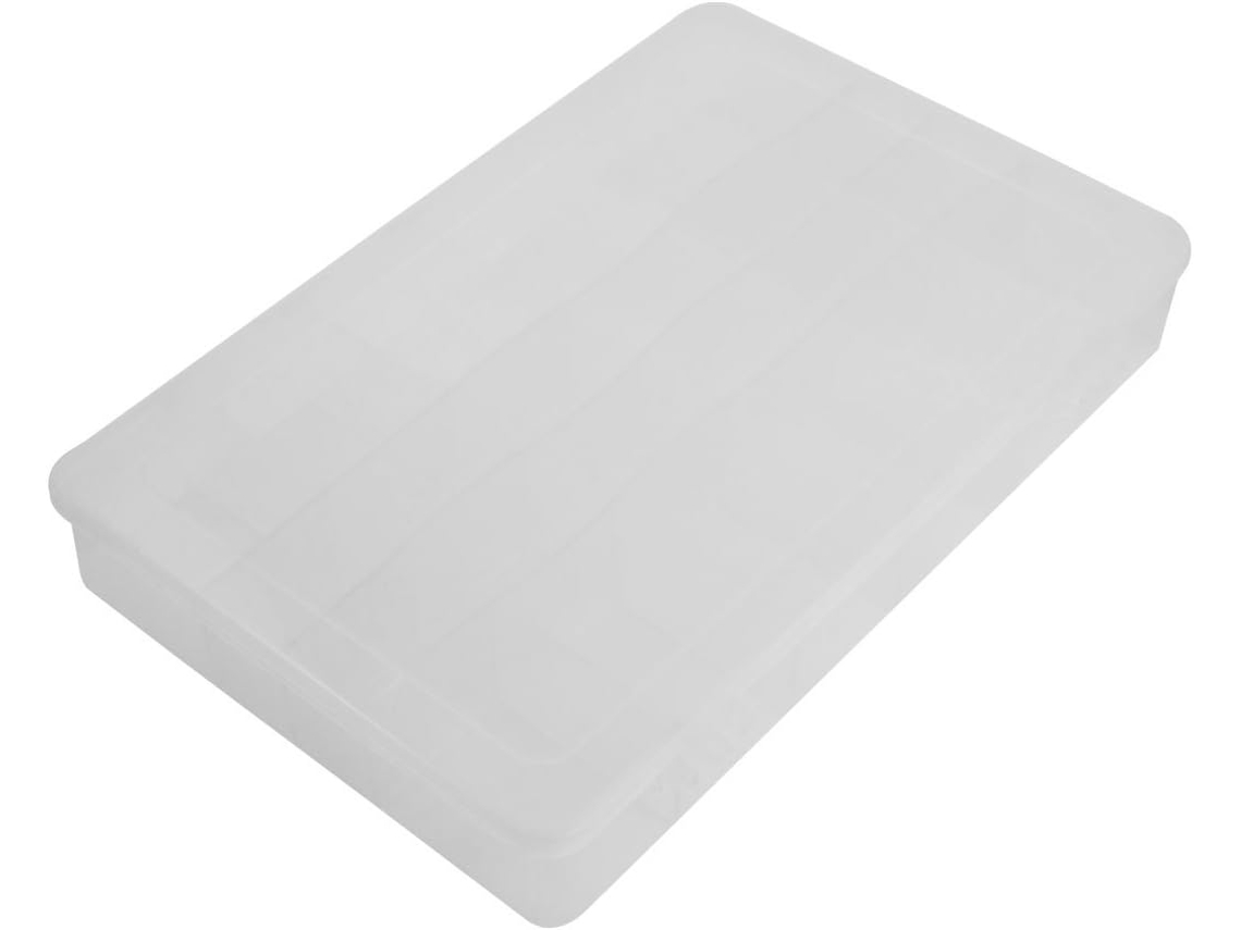 Estuche blanco transparente con 24 compartimentos para componentes electrónicos CHABERLU