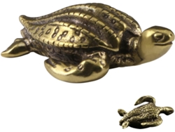 Figura Retro Tortuga Cobre Escultura Artesanal Única Estilo Antiguo Decoración Oficinas Hogares Oro