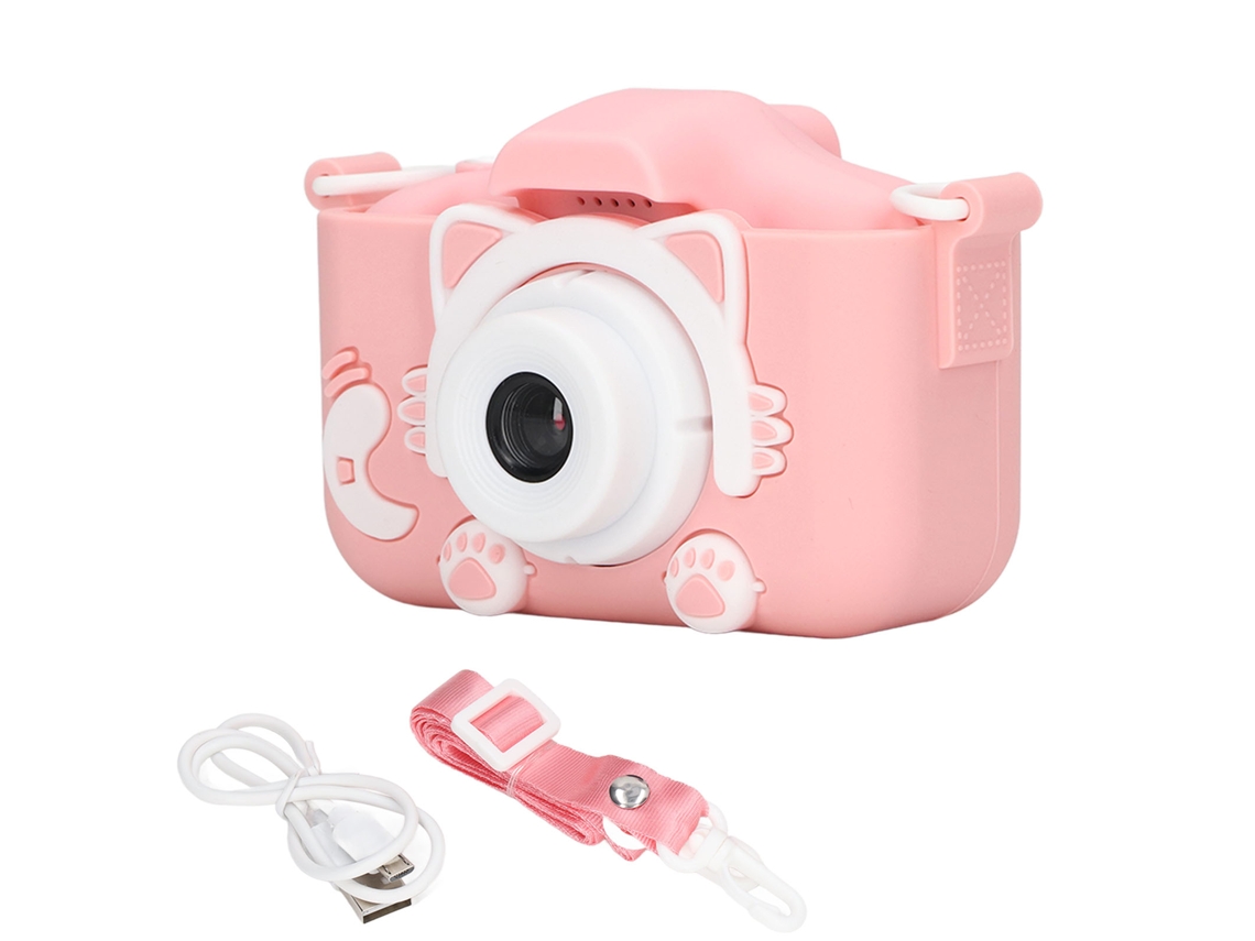 Ats-cámara Mini Para Niños De Silicona Con Cuerda De Transporte, Cámara Infantil Digital Con Video Rosa