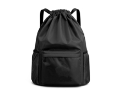 Mochila con cordón Bolsa de gimnasio Sackpack String Sack Pack Bolsas (negro)