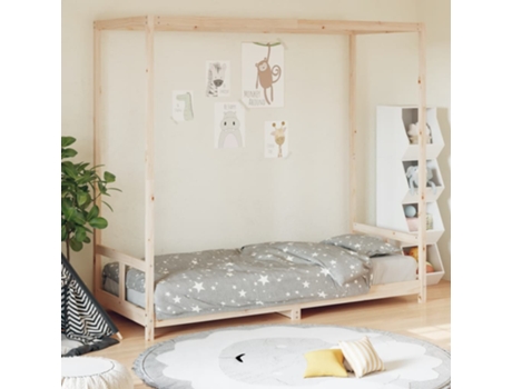 Estructura De Cama Infantil VIDAXL Marrón Madera (80x200 cm)