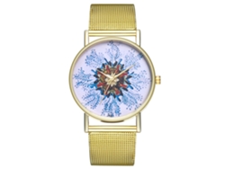 Relógio Vansvar Pulse feminino com numerais romanos, pulseira de couro marrom e fecho em PU.
