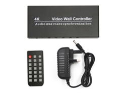 Controlador De Parede De Vídeo 4k 30hz 1 Entrada 4 Saídas Com 9 Modos Processador De Sinal Hdmi Com Controle Remoto Plug Uk