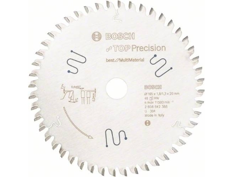 Disco de Sierra Circular BOSCH Top Precisión Best para Multi Material 165x20x1.8 mm - 48