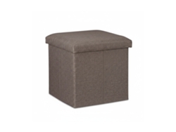 Banco Relaxdays Dobrável Com Espaço De Arrumação, Acolchoado, Quadrado, Hbt: 37x37,5x37,5 Cm, Cinza Claro.