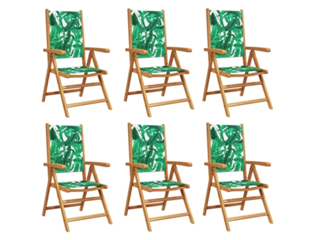 Conjunto 6 Silla De Jardín VIDAXL Verde Madera