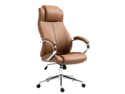 Silla de oficina Salford de piel auténtica marrón claro CLP