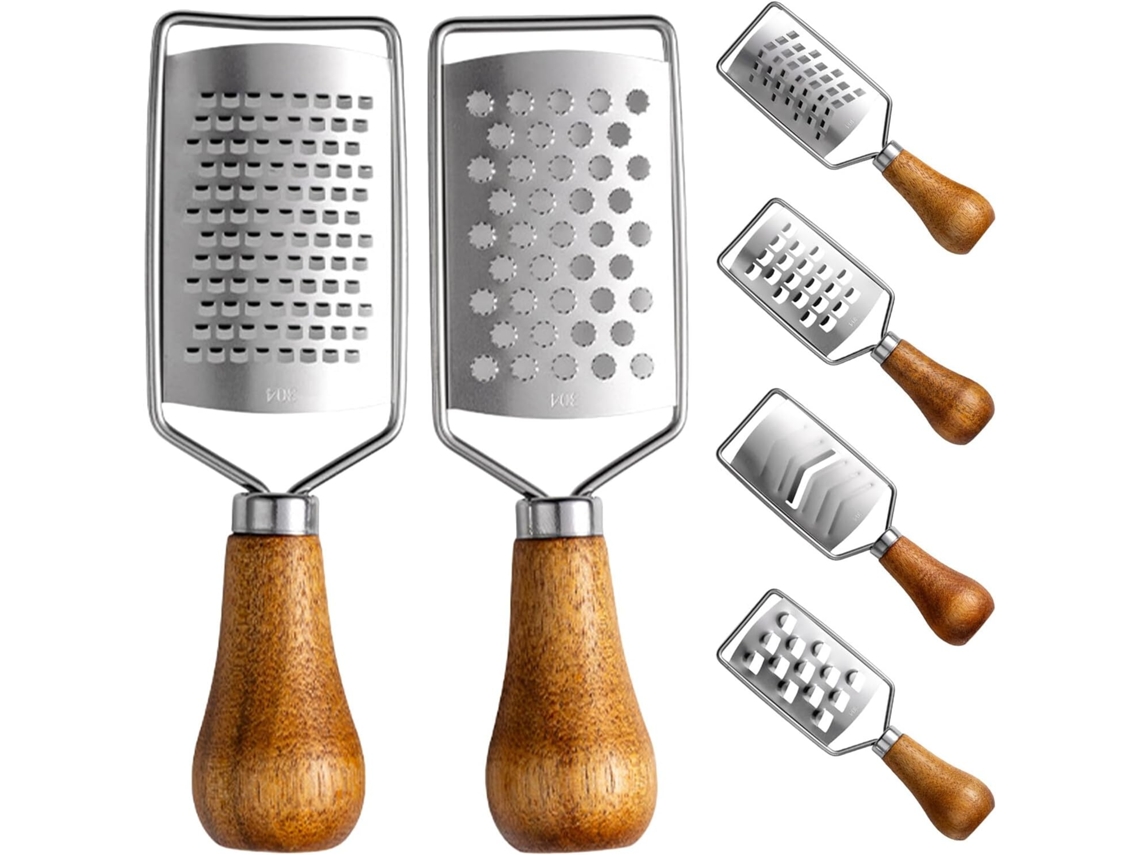 Acero inoxidable: Disfrute de cuchillas afiladas y duraderas con el rallador de queso y pelador de verduras...