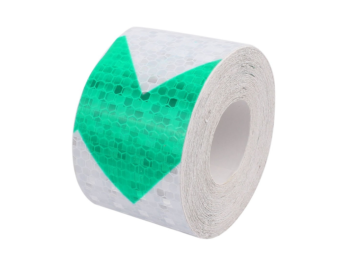 Cinta Reflectante De Advertencia Con Diseño De Panal De Abeja. Color Verde Y Blanco. 5 Cm De Ancho.