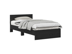Maison Exclusive - Estructura De Cama Con Cabecera Roble Negro 203 X 104 X 70 Cm