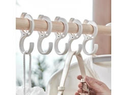 2026-5 Ganchos En Forma De S De Plástico Antiviento Multifuncionales Para Cocina Baño Y Dormitorio Blancos