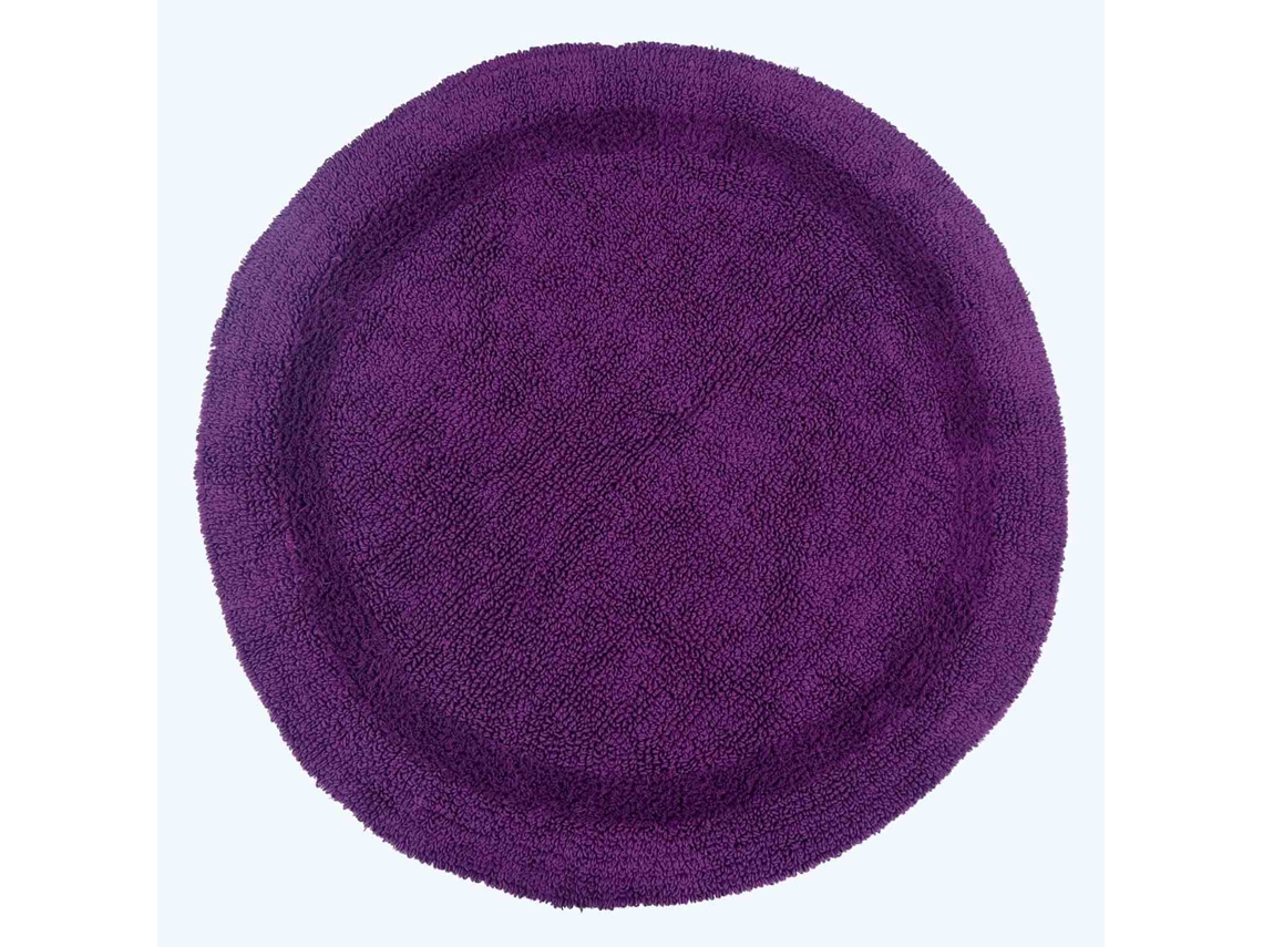 Homescapes Luxury Reversible Round Bath Mat - Plum
